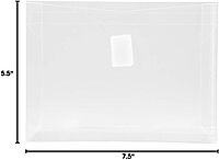 JAM PAPER Plastic Booklet Envelopes with Hook & Loop Closure - Pack of 12
