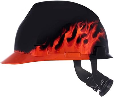 MSA Freedom Series V-Gard Cap Style Safety Hard Hat with Fas-Trac III Ratchet Suspension