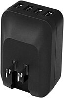 StarTech.com 4-Port Travel USB Wall Charger - 34W/6.8A International Travel Adapter - Portable USB Charging Station (USB4PACBK), Black Black 4 ports