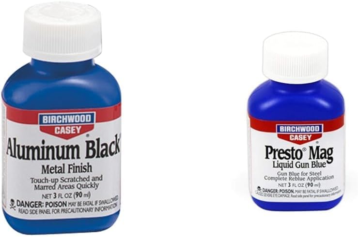 Birchwood Casey Fast-Drying Fast-Acting Aluminum Black Metal Finish for Restoring Scratched and Marred Areas