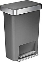 simplehuman Step Trash Can with LidShox, Steel Pedal & Liner Rim