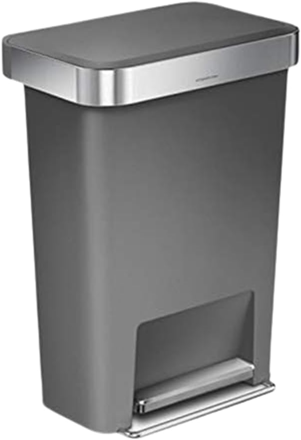 simplehuman Step Trash Can with LidShox, Steel Pedal & Liner Rim
