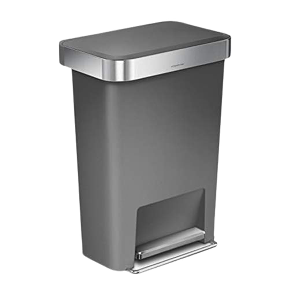 simplehuman Step Trash Can with LidShox, Steel Pedal & Liner Rim