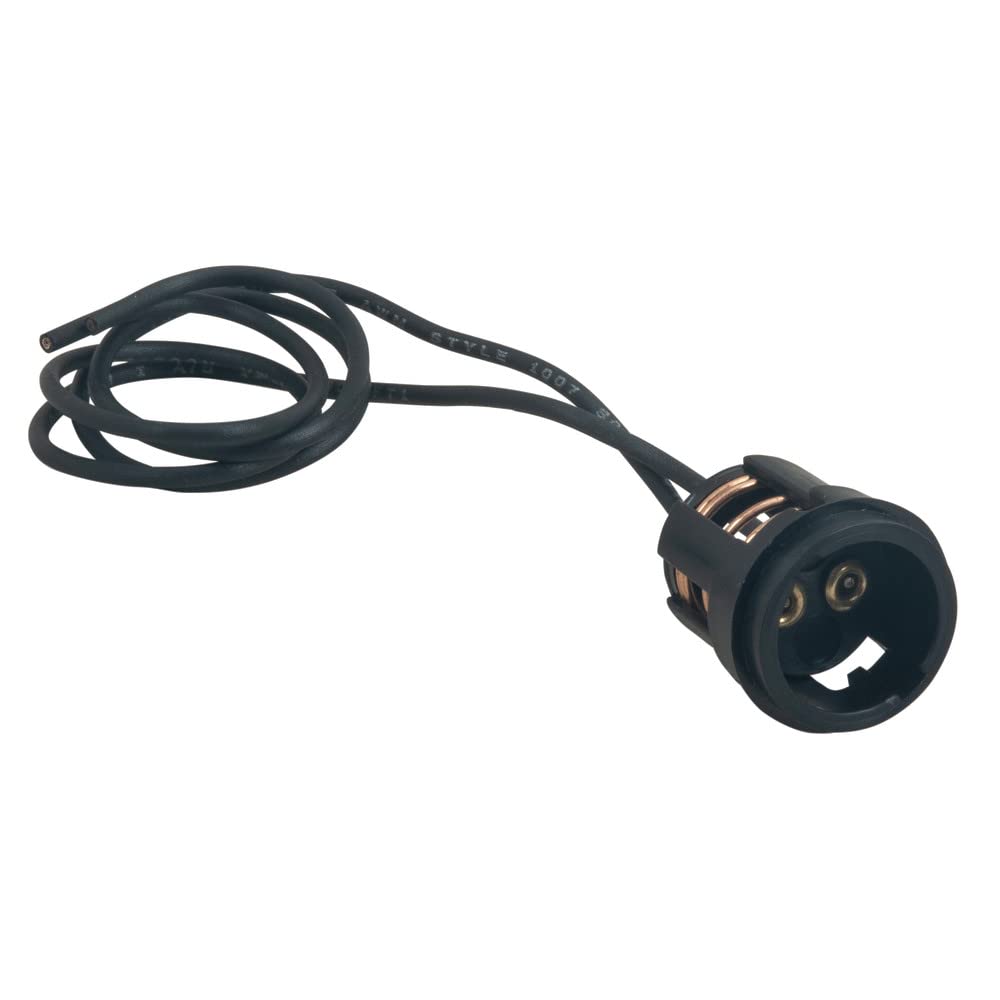 Perko Double Contact Bayonet Socket - Black Polymer w/10" Pigtail