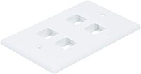 Monoprice 4-Hole 1-Gang Keystone Wall Plate - White