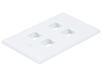Monoprice 4-Hole 1-Gang Keystone Wall Plate - White