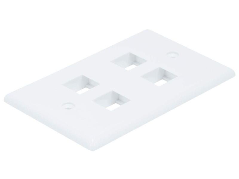 Monoprice 4-Hole 1-Gang Keystone Wall Plate - White