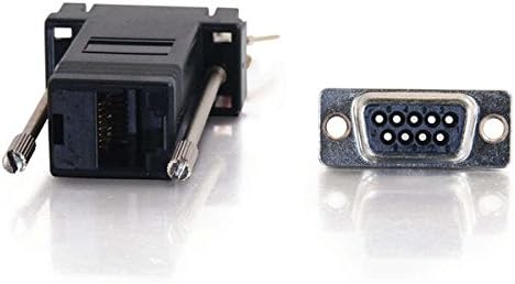 C2G 02947 RJ45 to DB9 Male Serial RS232 Modular Adapter, Black 1.5 Inch