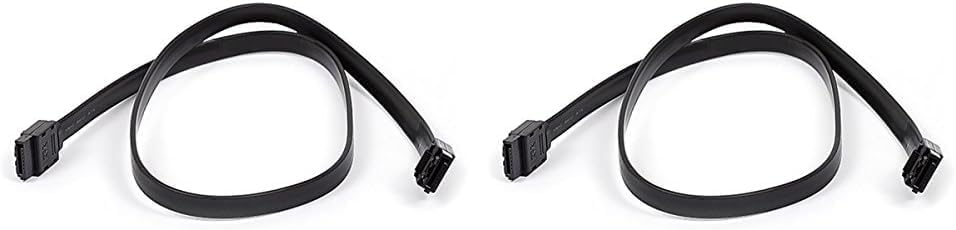 Monoprice Data Cable - 2 Feet - Black | SATA 6Gbps Cable with Locking Latch, Data Transfer speeds of up to 6 Gbps (Pack of 2)