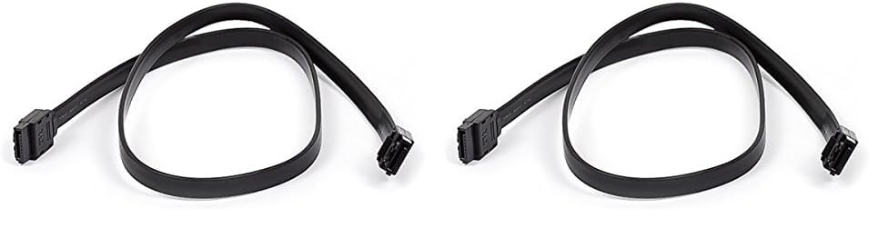 Monoprice Data Cable - 2 Feet - Black | SATA 6Gbps Cable with Locking Latch, Data Transfer speeds of up to 6 Gbps (Pack of 2)