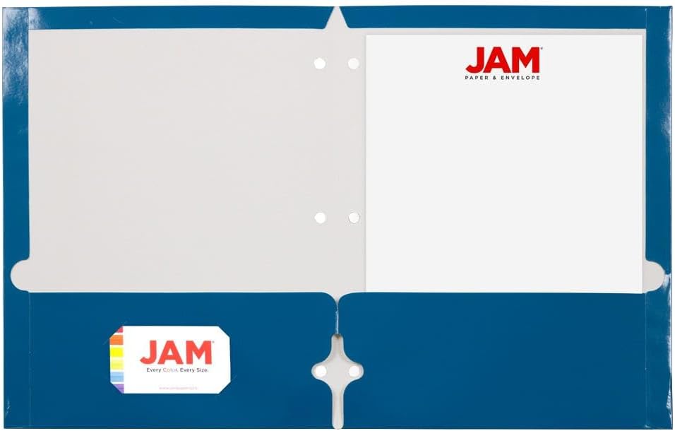 JAM PAPER Laminated Two-Pocket Glossy 3-Hole Letter Size Folders