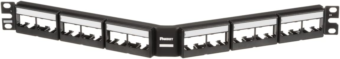 Panduit CPPLA24WBLY Angled 24-Port Patch Panel, Black 1 RU Black
