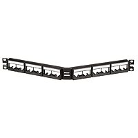 Panduit CPPLA24WBLY Angled 24-Port Patch Panel, Black 1 RU Black