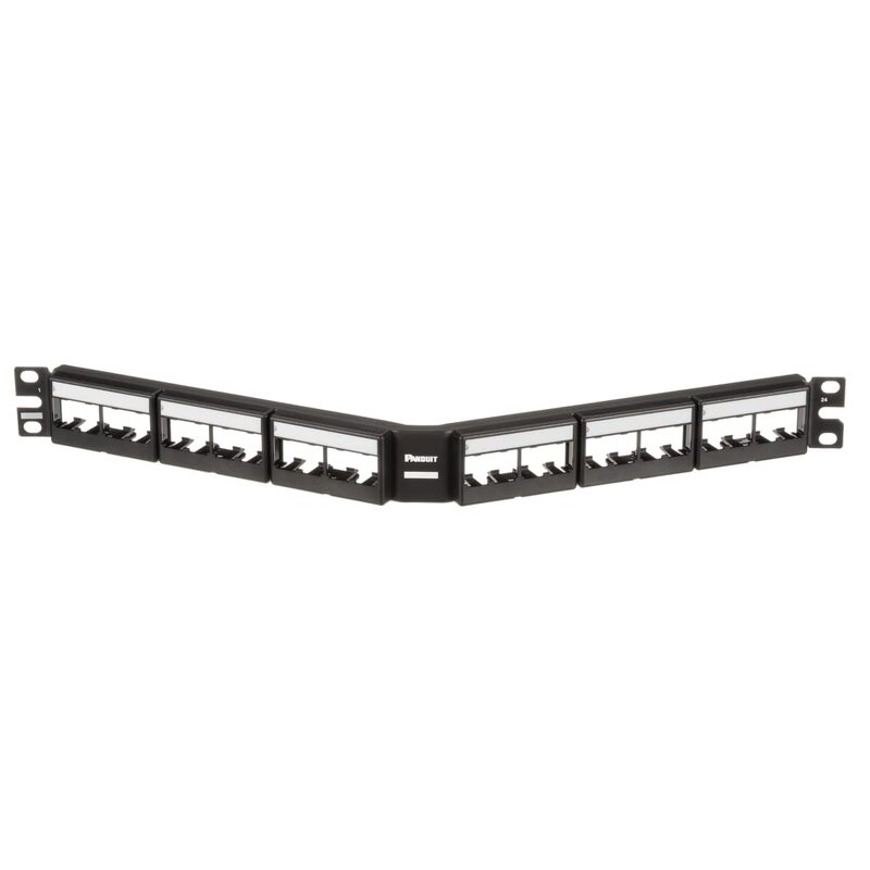 Panduit CPPLA24WBLY Angled 24-Port Patch Panel, Black 1 RU Black