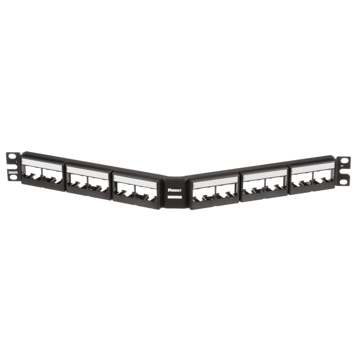 Panduit CPPLA24WBLY Angled 24-Port Patch Panel, Black 1 RU Black