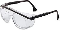Honeywell Uvex Astro Otg 3001 Wraparound Safety Glasses, Black Plastic Frame, Clear Lens