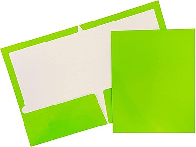 JAM PAPER Laminated Two-Pocket Glossy Presentation Folders - Letter Size