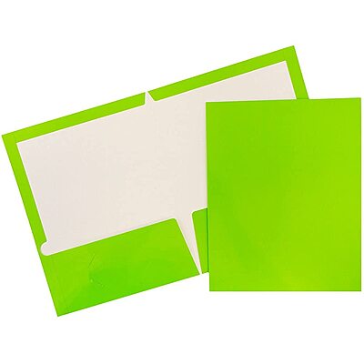JAM PAPER Laminated Two-Pocket Glossy Presentation Folders - Letter Size