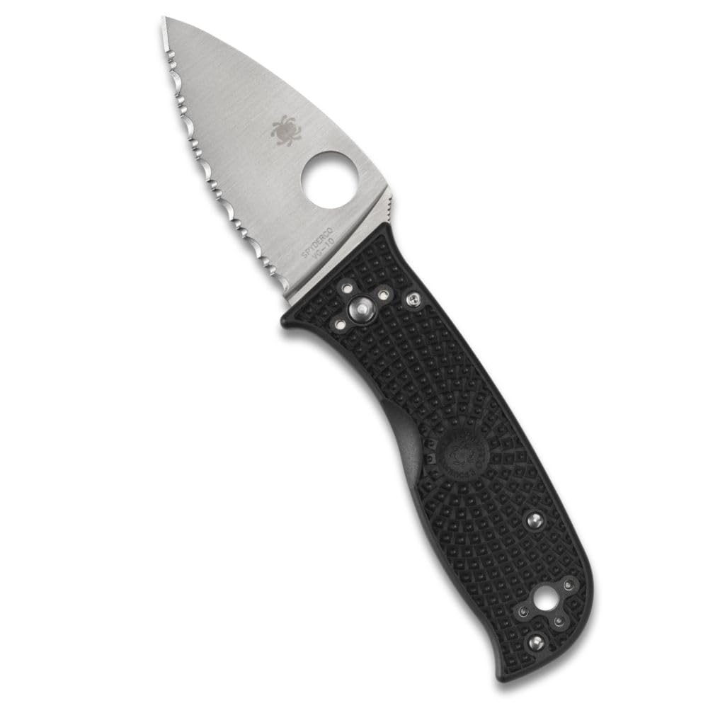 Spyderco Lil' Temperance 3 Lightweight Pocket Knife - SpyderEdge VG-10 Steel Blade with Bi-Directional Textured FRN Handle