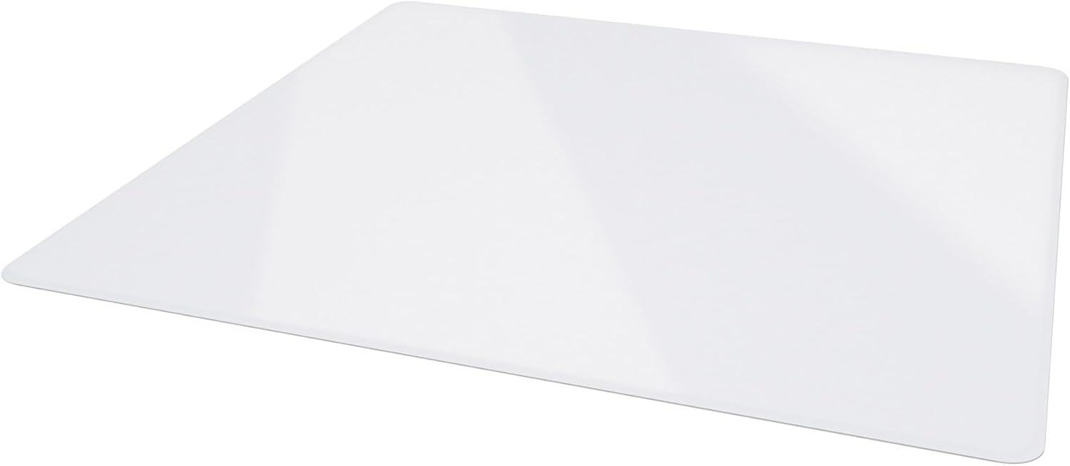DEFLECTO Premium Tempered Glass Chair Mat, Rectangular, Clear