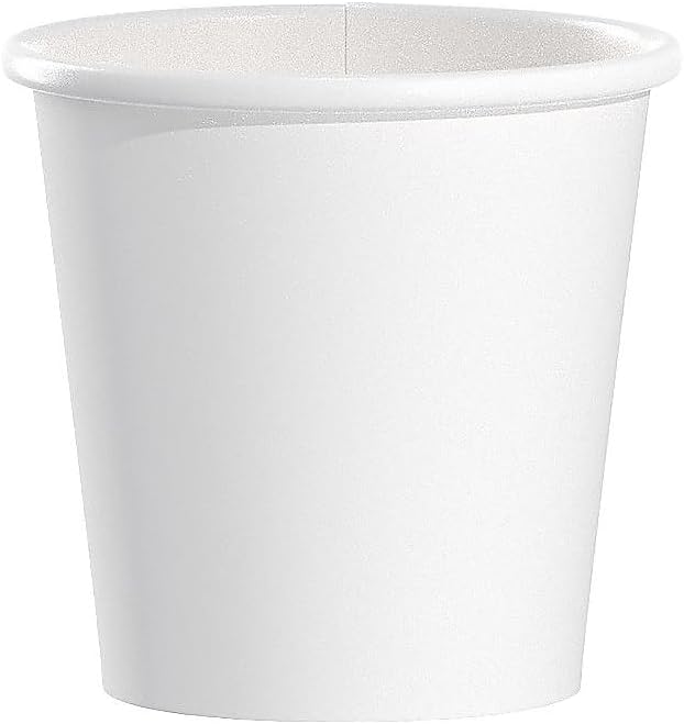 SOLO 374W-2050 4oz White, Single Sided Poly Paper Hot Cups, (Case of 1,000)