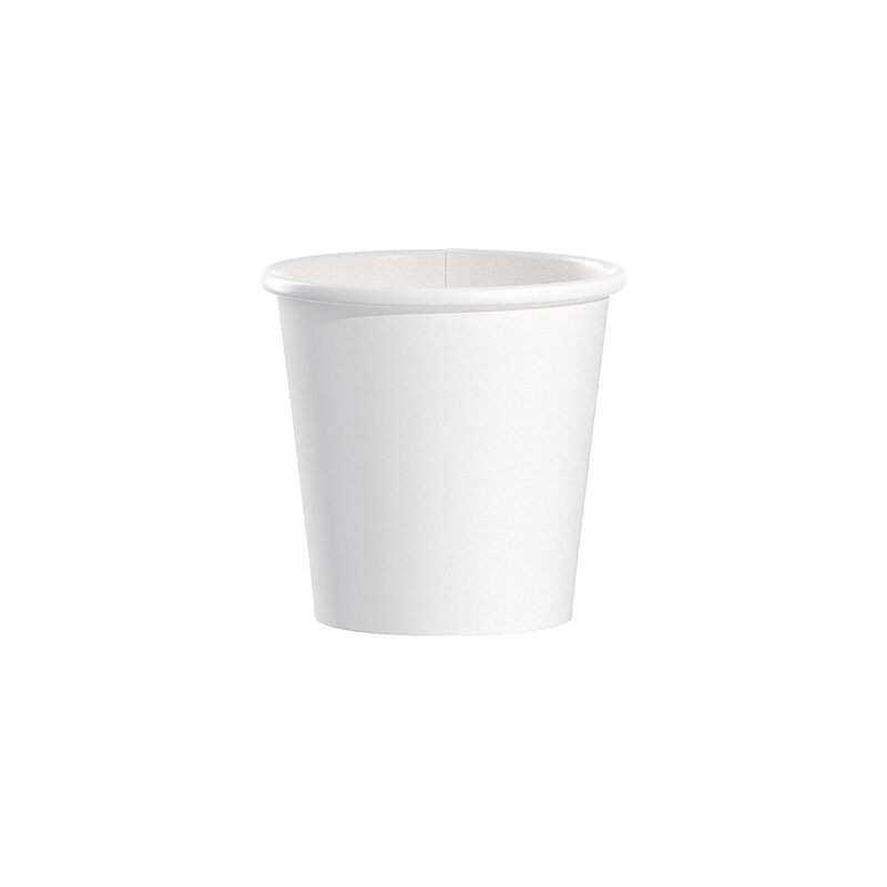 SOLO 374W-2050 4oz White, Single Sided Poly Paper Hot Cups, (Case of 1,000)
