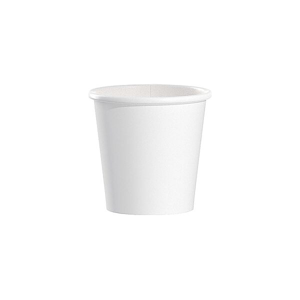 SOLO 374W-2050 4oz White, Single Sided Poly Paper Hot Cups, (Case of 1,000)