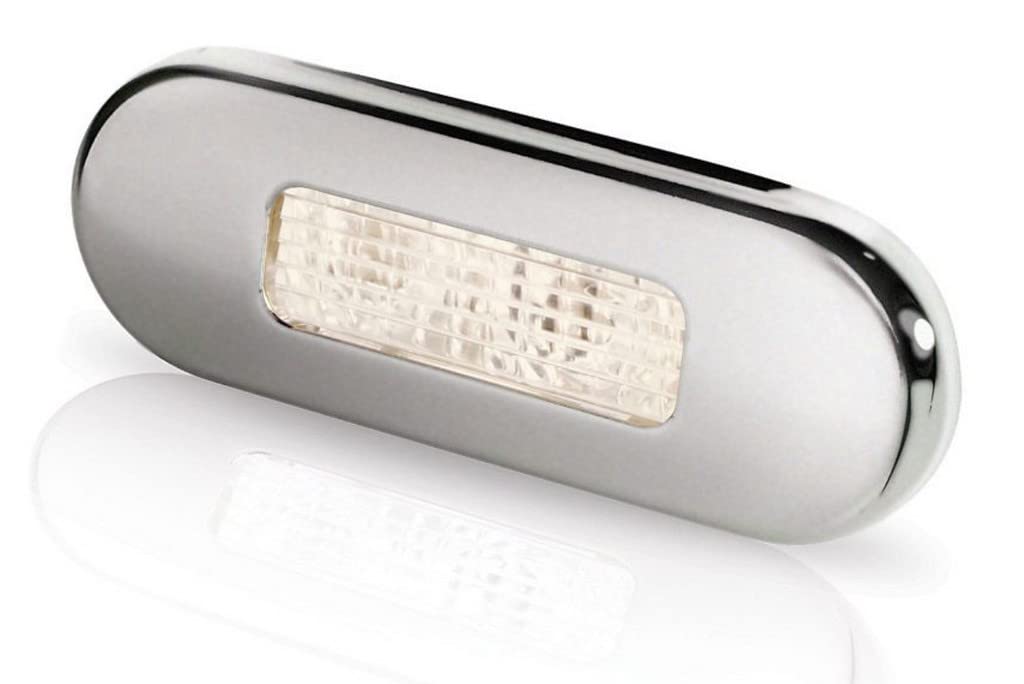 Hella Marine Surface Mount Oblong LED Courtesy Lamp - Warm White LED - Stainless Steel Bezel