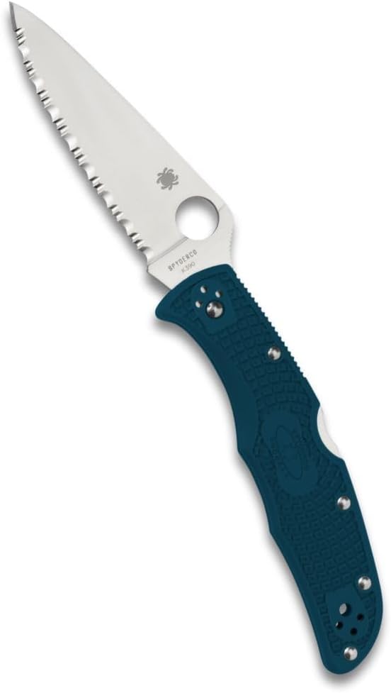 Spyderco Endura 4 Folding Pocket Knife with K390 Steel and Blue FRN Handle - SpyderEdge - C10FSK390