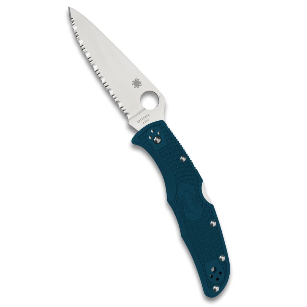 Spyderco Endura 4 Folding Pocket Knife with K390 Steel and Blue FRN Handle - SpyderEdge - C10FSK390