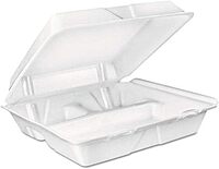 Dart 3-Compartment Foam Carryout Food Containers, 8 Oz, White - Pack of 200