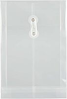 JAM PAPER Open-End Plastic Envelopes, Button & String