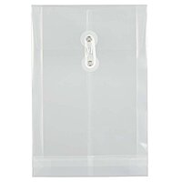 JAM PAPER Open-End Plastic Envelopes, Button & String