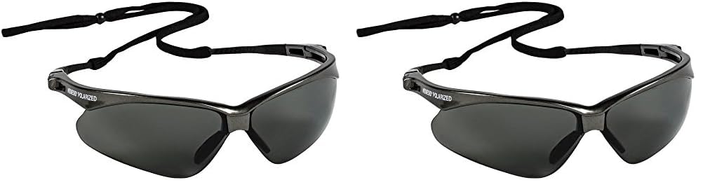KLEENGUARD™ V30 Nemesis™ Polarized Safety Glasses (28635), Smoke Grey Lenses, Gunmetal Frame