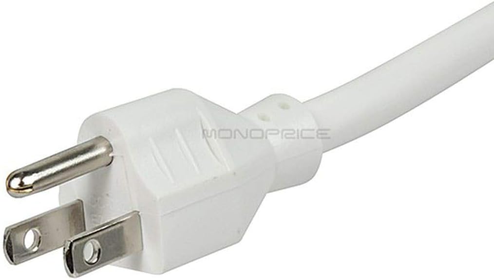 Monoprice 109198 6 Outlet Slim Surge Protector Power Strip - White - 3ft Cord | UL Rated 540 Joules With Power/Circuit