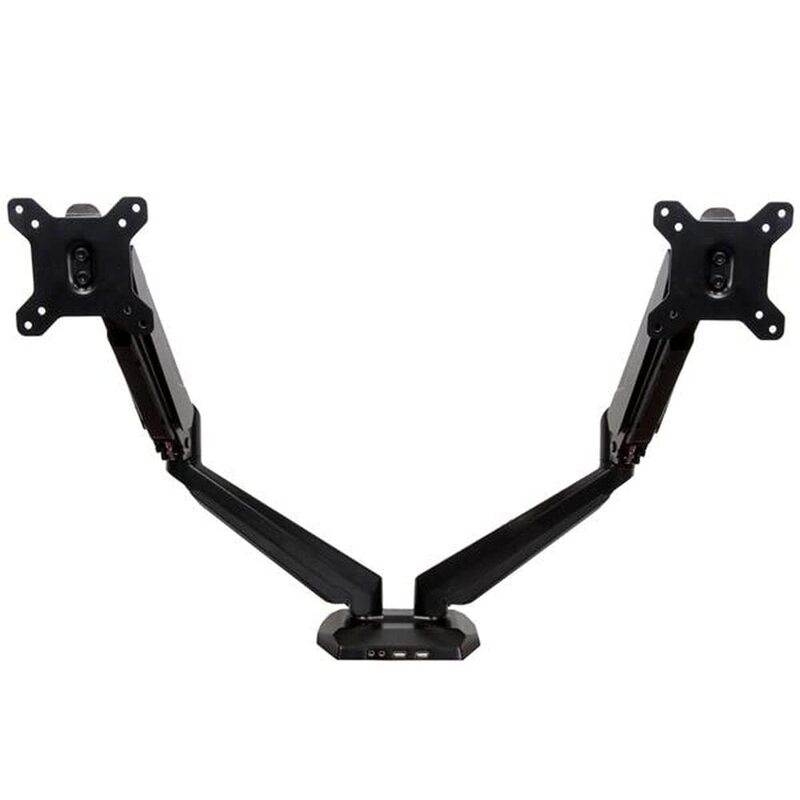 StarTech.com Desk Mount Dual Monitor Arm with USB/Audio, Desk Clamp Ergonomic VESA Mount for up to 32" (17.6lb/8kg) Displays