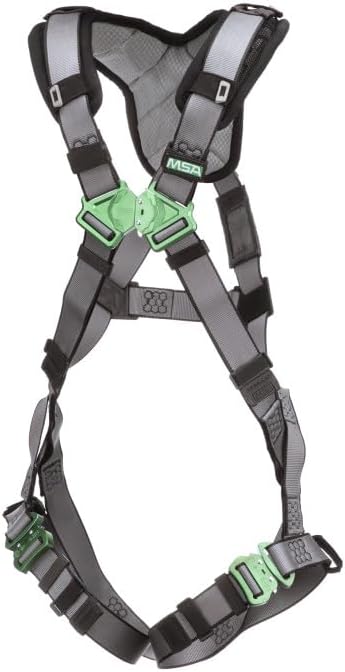 MSA V-FIT Standard Safety Harness - Polyester & Nano-Technology Treated Web Full Body Harness Back, Shoulder Padding