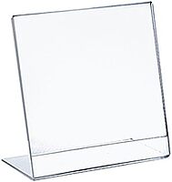 Azar Displays Acrylic L-Shaped Sign Holders, Clear - Pack of 10