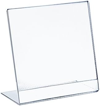 Azar Displays Acrylic L-Shaped Sign Holders, Clear - Pack of 10