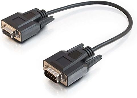 C2G - Serial extension cable - DB-9 (M) to DB-9 (F) - 1 ft - molded, thumbscrews - black