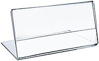 Azar Displays Acrylic L-Shaped Sign Holders, Clear - Pack of 10