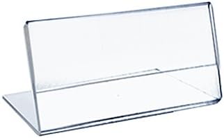 Azar Displays Acrylic L-Shaped Sign Holders, Clear - Pack of 10