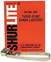 Shurlite Spark Lighter, Three-Flint Lighter with Attached Flints, 100 EA/BX