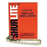 Shurlite Spark Lighter, Three-Flint Lighter with Attached Flints, 100 EA/BX