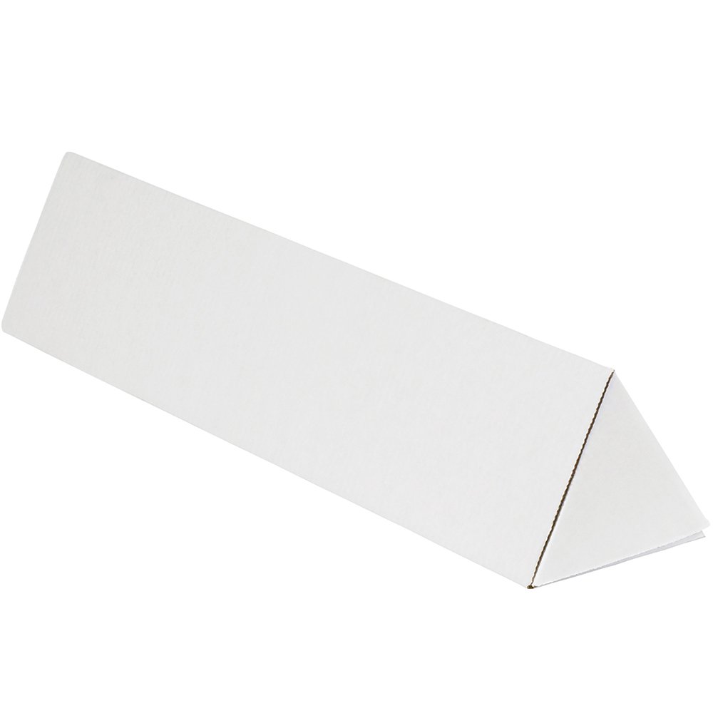 Aviditi Triangle Corrugated Cardboard Mailing Tubes, 3" x 24 1/4", White, Pack of 50, For Protecting, Shipping