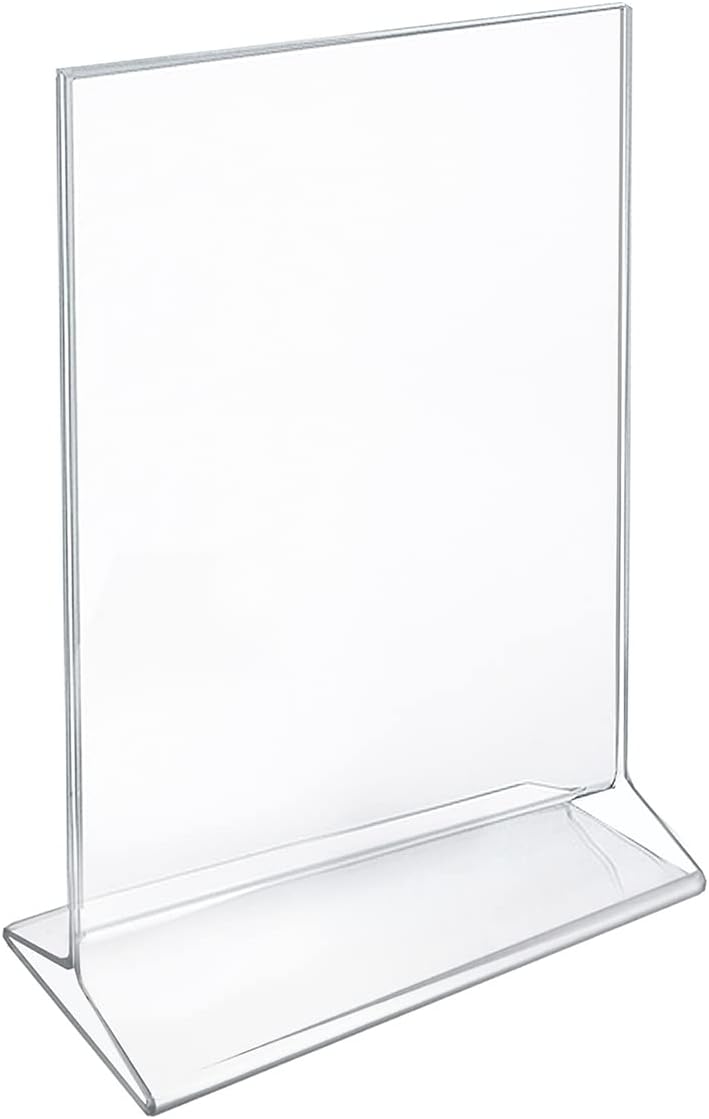 Azar Displays Top-Load Acrylic Sign Holders, Clear, Pack of 10