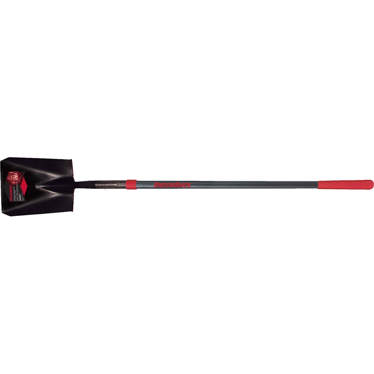 Square Point Transfer Shovel, 12 in L x 9.5 in W blade, 48 in Fiberglass Straight; Cushion Grip Handle