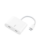 Belkin USB C Splitter - Dual Port Hub - 1 x USB-C 3.2 Gen2 Port & 1 x 100W PD Port