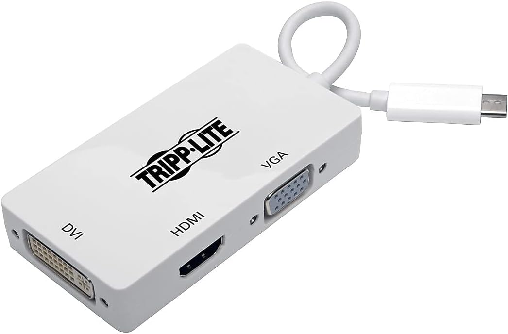 Tripp Lite USB C to HDMI / DVI / VGA Multiport Adapter Converter UHD 4Kx2k @ 30Hz, Thunderbolt 3 Compatible, U444-06N-HDV4K
