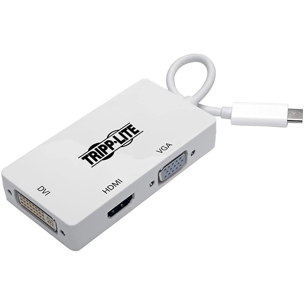Tripp Lite USB C to HDMI / DVI / VGA Multiport Adapter Converter UHD 4Kx2k @ 30Hz, Thunderbolt 3 Compatible, U444-06N-HDV4K